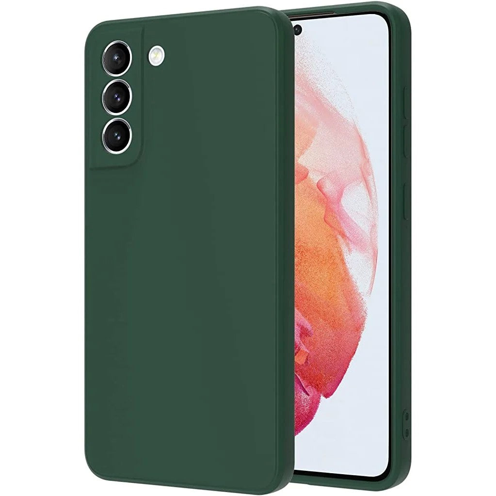 Husa Protectie, Kaveny, compatibila cu Samsung S21 5G, Liquid Silicone, Verde