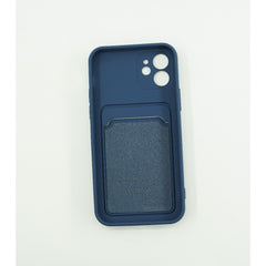 Husa protectie Kaveny cu suport card compatibila cu Apple iPhone 12 Albastru