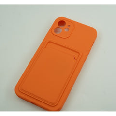 Husa protectie Kaveny cu suport card compatibila cu Apple iPhone 12 Portocaliu