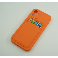 Husa protectie Kaveny cu suport card compatibila cu Apple iPhone 12 Portocaliu