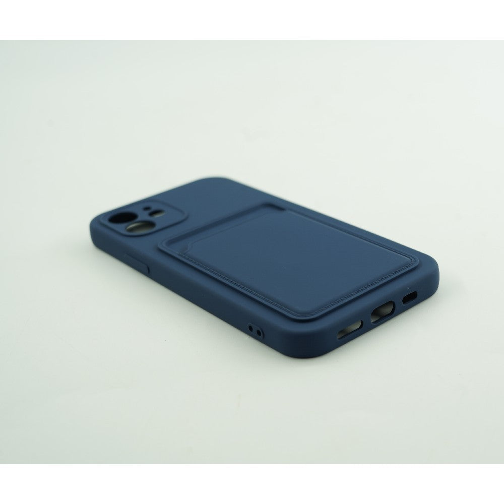 Husa protectie Kaveny cu suport card compatibila cu Apple iPhone 12 Pro Albastru inchis