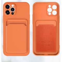 Husa protectie Kaveny cu suport card compatibila cu Apple iPhone 12 Pro Portocaliu