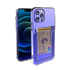 Husa protectie Kaveny cu suport card compatibila cu Apple iPhone 12 Transparent