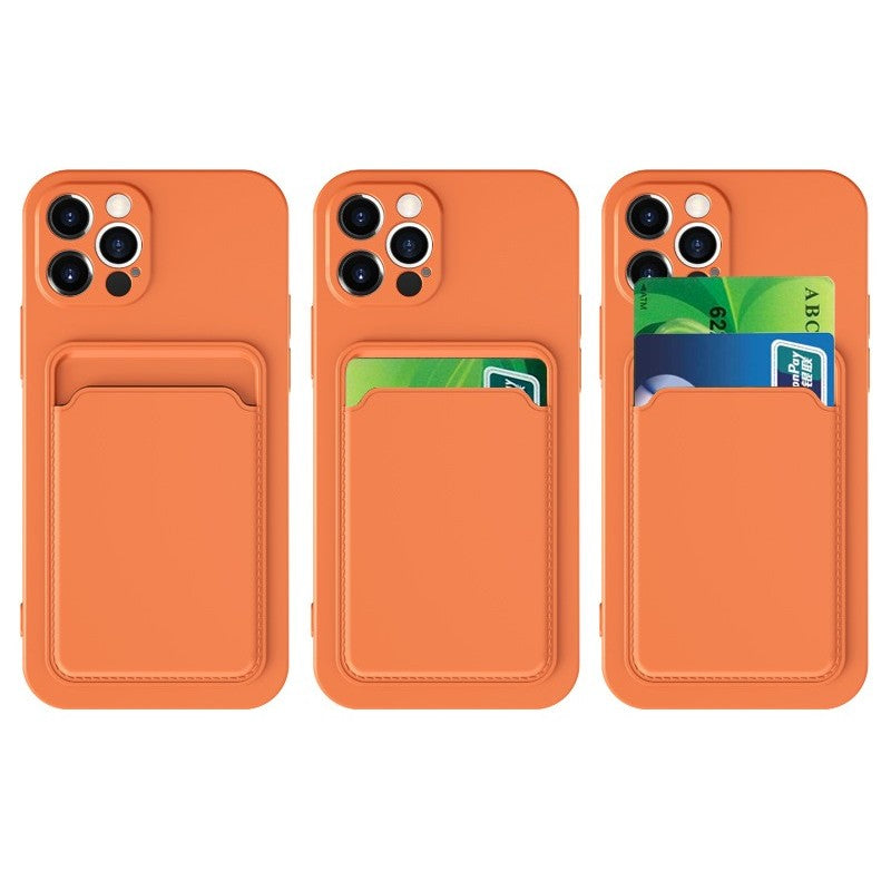Husa protectie Kaveny cu suport card compatibila cu Samsung Galaxy A32 4G Portocaliu