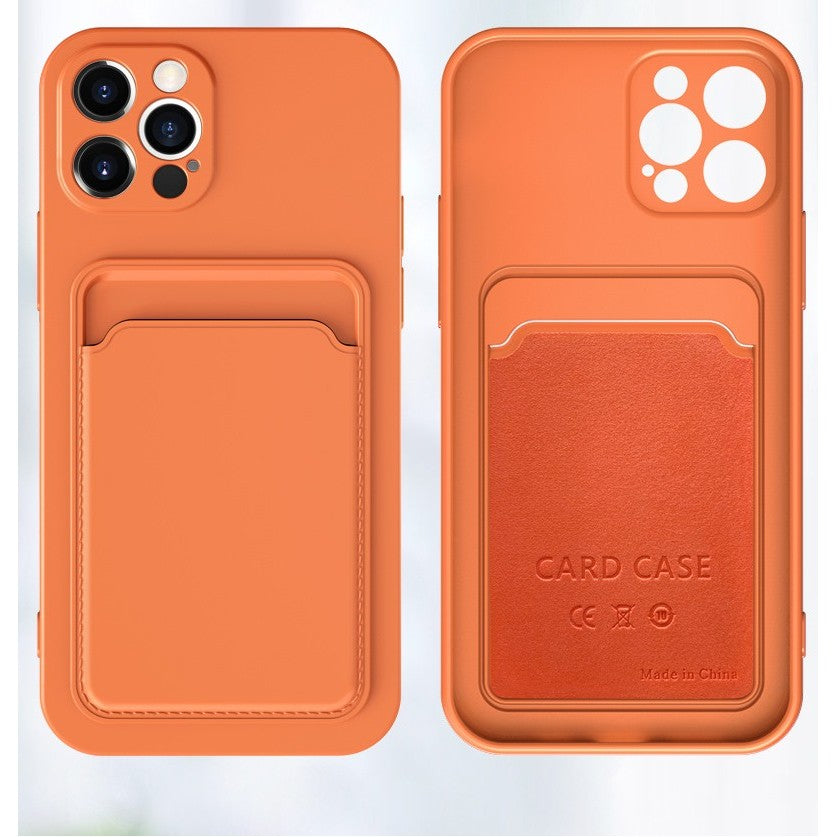 Husa protectie Kaveny cu suport card compatibila cu Samsung Galaxy A52 Portocaliu