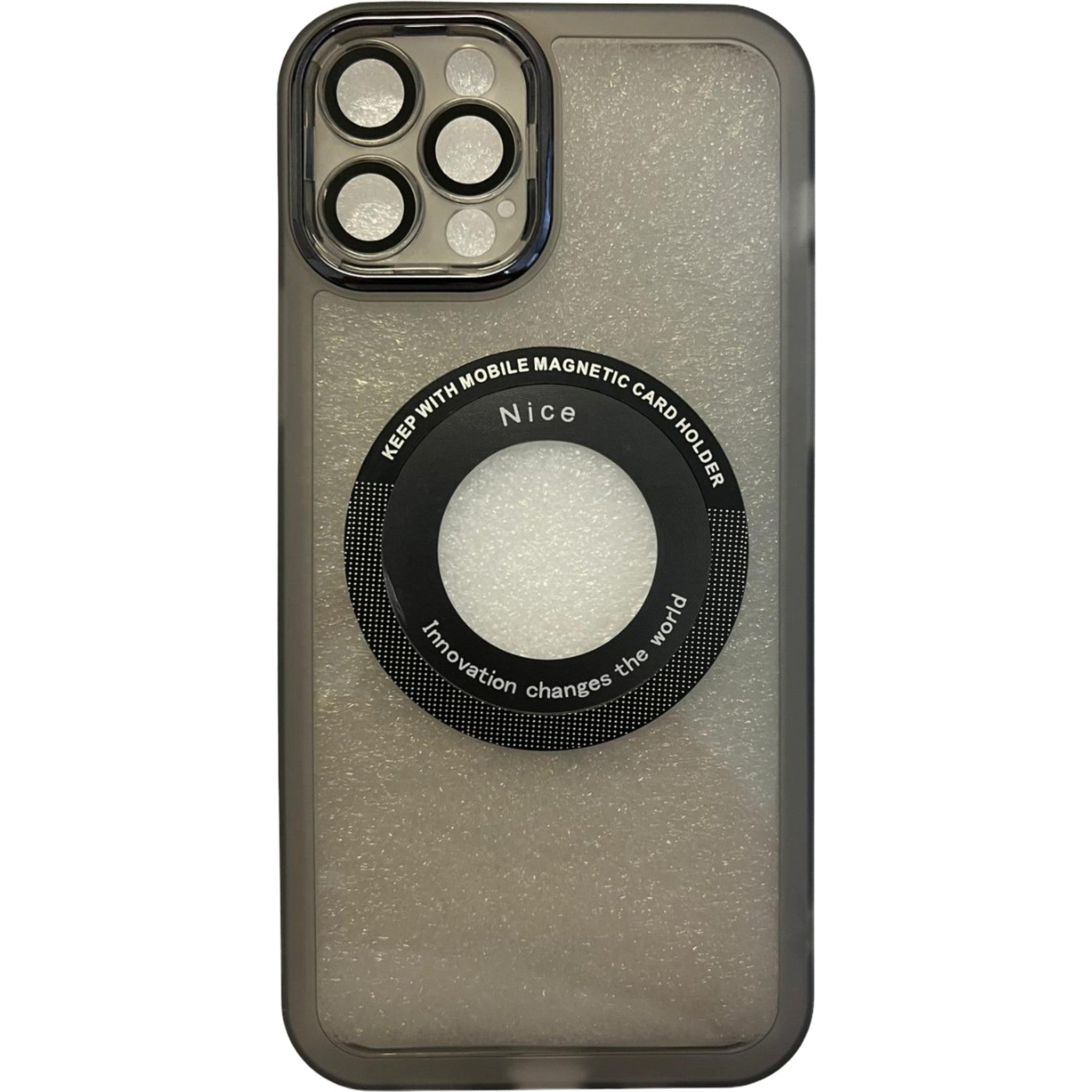 Husa protectie Kaveny pentru Apple iPhone 12 / 12 Pro decupaj logo, magnetica, Protectie Camera, Negru