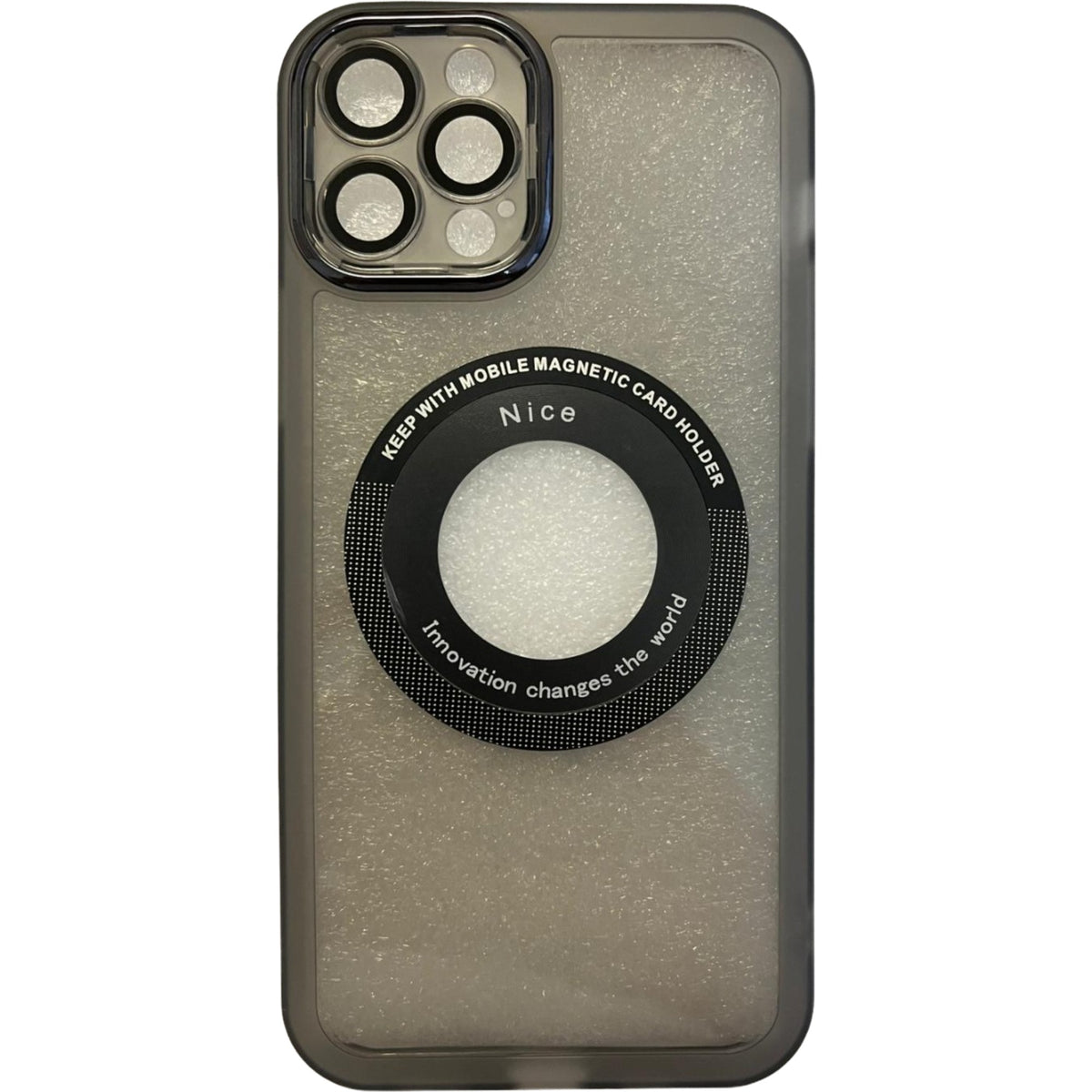 Husa protectie Kaveny pentru Apple iPhone 12 / 12 Pro decupaj logo, magnetica, Protectie Camera, Negru