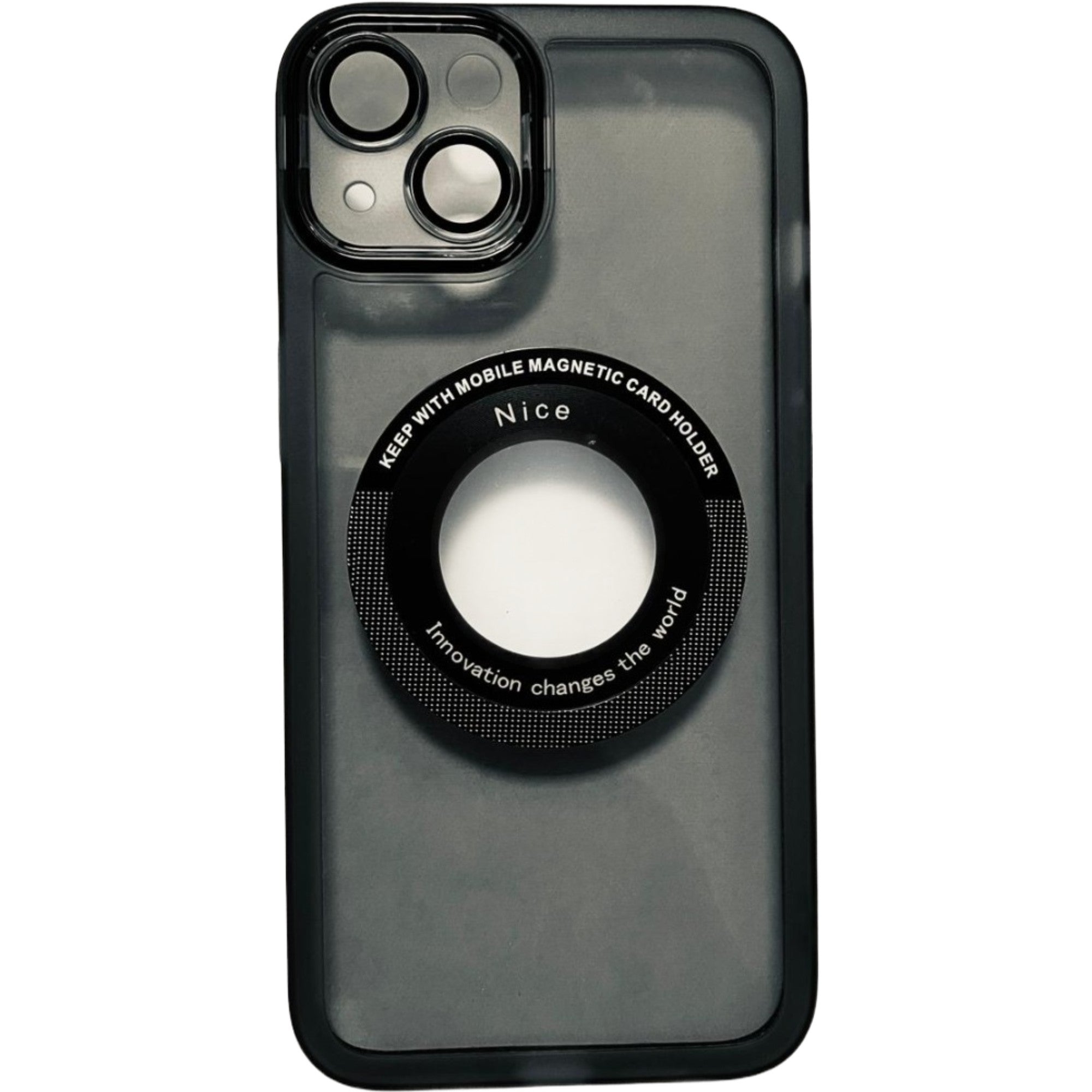 Husa protectie Kaveny pentru Apple iPhone 13 decupaj logo, magnetica, Protectie Camera, Negru