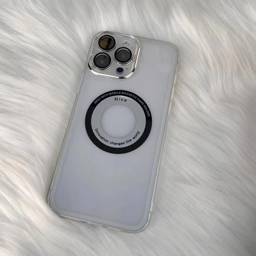 Husa protectie MagSafe TPU, Kaveny, pentru iPhone 13 Pro, cu decupaj logo, Folie Sticla Camera, Transparent