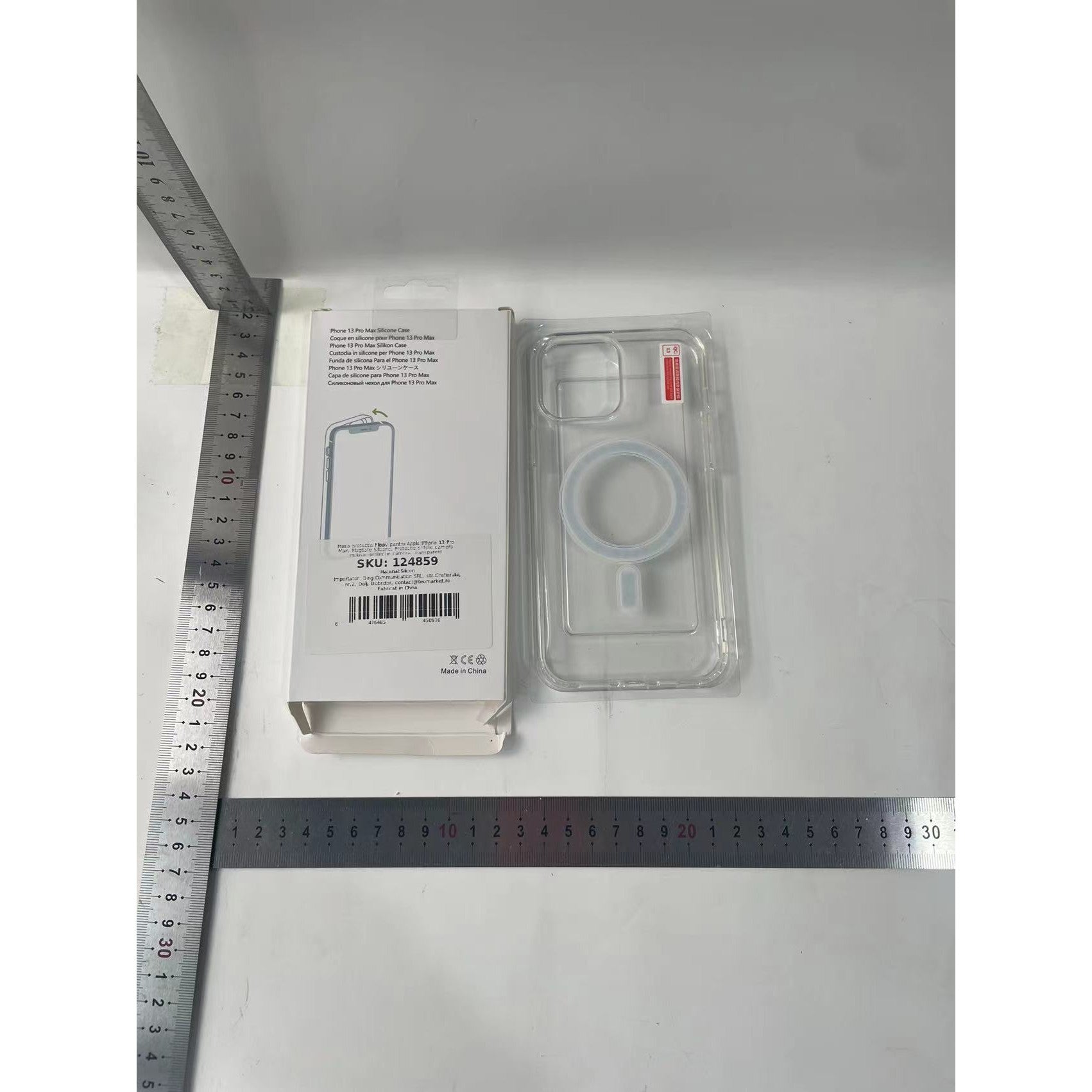 Husa protectie Kaveny pentru Apple iPhone 13 Pro Max, MagSafe Silicone, Protectie si folie camera inclusa, protectie camera, Transparent