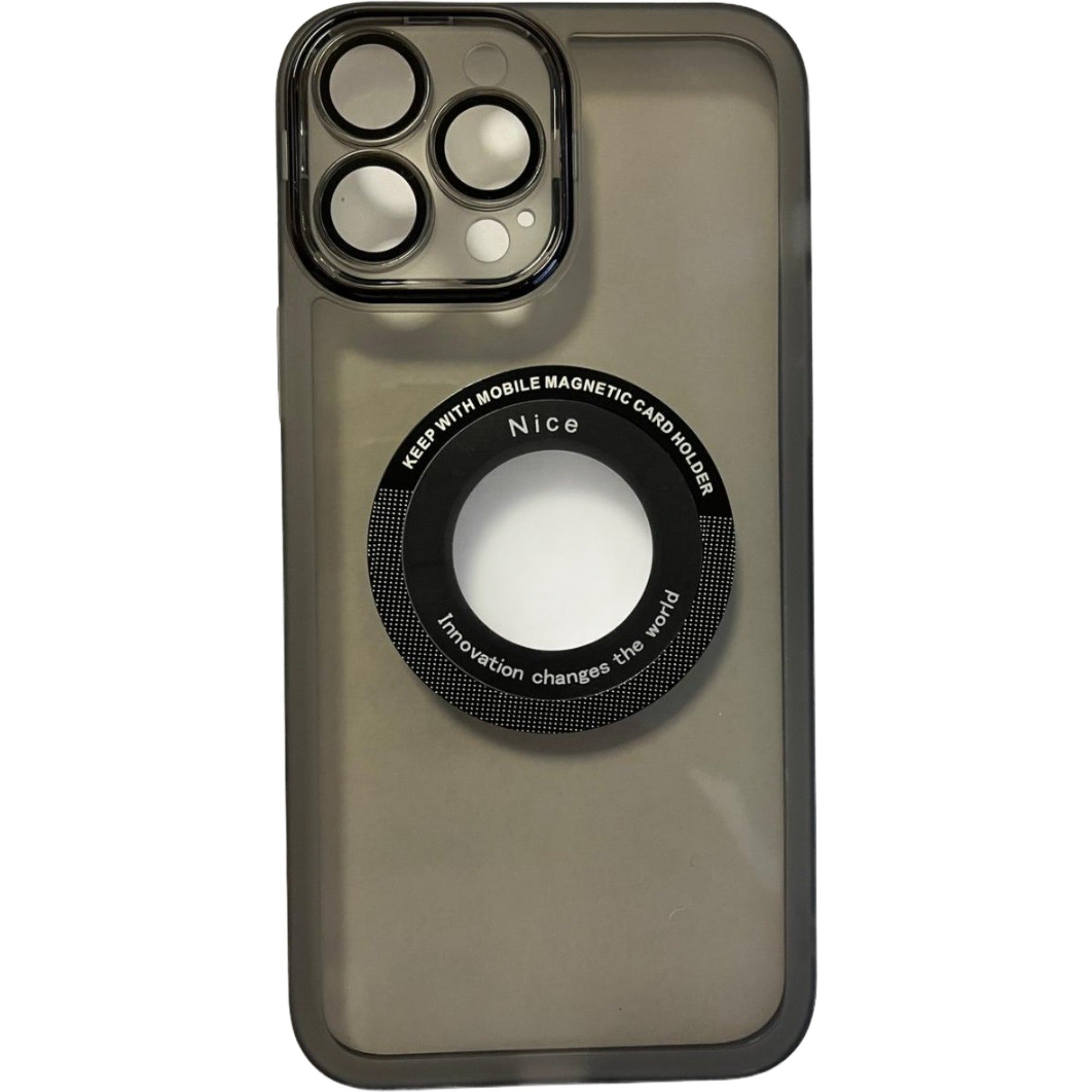 Husa protectie Kaveny pentru Apple iPhone 14 Pro decupaj logo, magnetica, Protectie Camera, Negru