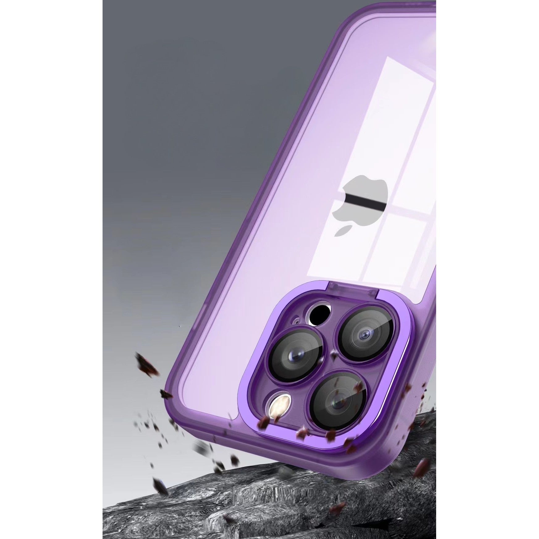 Husa protectie Kaveny pentru Samsung A03 Electroplated cu  suport pentru camera, 1.5 mm grosime, protectie camera, Mov