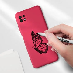 Husa protectie Kaveny pentru Samsung A22 5G Liquid Silicone Roz Fuchsia/Roz