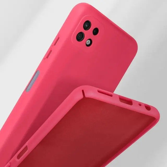 Husa protectie Kaveny pentru Samsung A22 5G Liquid Silicone Roz Fuchsia/Roz
