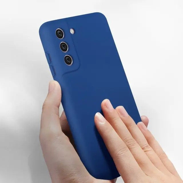 Husa protectie Kaveny pentru Samsung S21 FE Liquid Silicone Albastru Inchis
