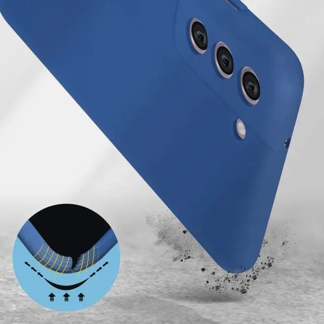 Husa protectie Kaveny pentru Samsung S21 FE Liquid Silicone Albastru Inchis