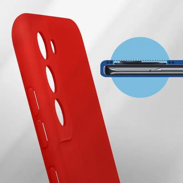 Husa protectie Kaveny pentru Samsung S21 FE Liquid Silicone Rosu