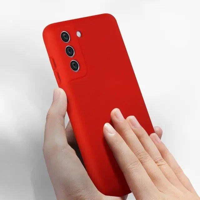 Husa protectie Kaveny pentru Samsung S21 FE Liquid Silicone Rosu