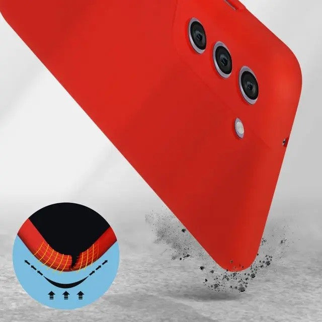 Husa protectie Kaveny pentru Samsung S21 FE Liquid Silicone Rosu