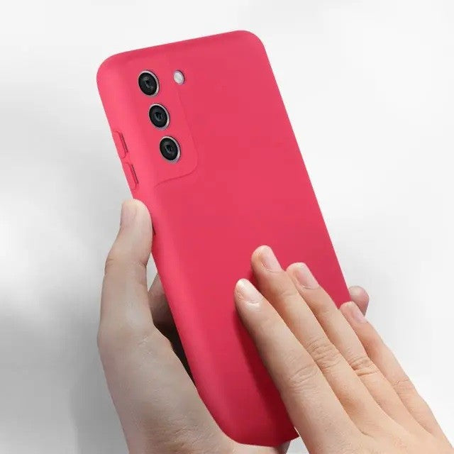 Husa protectie Kaveny pentru Samsung S21 FE Liquid Silicone Fuchsia/Roz