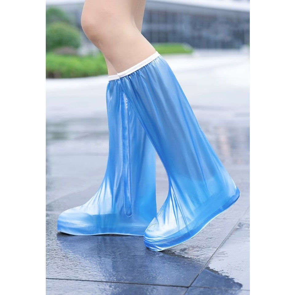 Protectie Incaltaminte pentru Ploaie si Noroi, Kaveny, Impermeabila, Talpa Antiderapanta, cu Fermoar si Capsa, Inaltime 40 cm, Marime L 38-39, Albastru