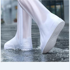 Protectie Incaltaminte pentru Ploaie si Noroi, Kaveny, Impermeabila, Talpa Antiderapanta, cu Fermoar si Capsa, Inaltime 40 cm, Marime L 38-39, Alb