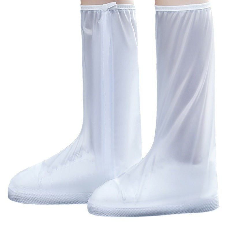 Protectie Incaltaminte pentru Ploaie si Noroi, Kaveny, Impermeabila, Talpa Antiderapanta, cu Fermoar si Capsa, Inaltime 40 cm, Marime L 38-39, Alb