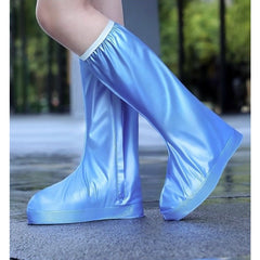 Protectie Incaltaminte pentru Ploaie si Noroi, Kaveny, Impermeabila, Talpa Antiderapanta, cu Fermoar si Capsa, Inaltime 40 cm, Marime XXL 42-43, Albastru