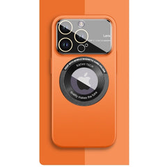 Husa protectie MagSafe Kathy Tech, Kaveny, pentru Apple iPhone 13 Pro Max, Dublu Cerc, Portocaliu