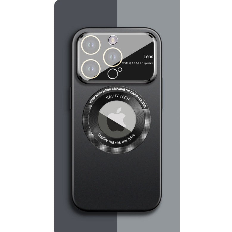 Husa protectie MagSafe Kathy Tech, Kaveny, pentru Apple iPhone 14, Dublu Cerc, Negru
