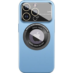 Husa protectie MagSafe Kathy Tech, Kaveny, pentru Apple iPhone 14 Pro, Dublu Cerc, Albastru Deschis