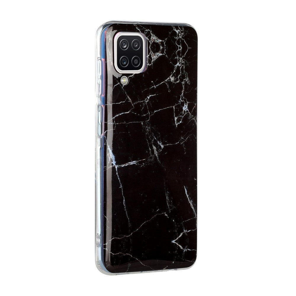 Husa protectie pentru Apple iPhone SE 2020 Soft IMD TPU Marble Negru Suport inclus