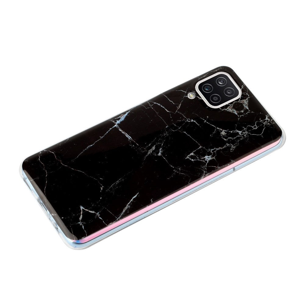 Husa protectie pentru Apple iPhone SE 2020 Soft IMD TPU Marble Negru Suport inclus