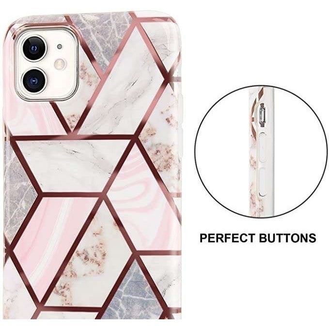 Husa protectie pentru Samsung S10E Soft IMD TPU Marble Geometric Alb