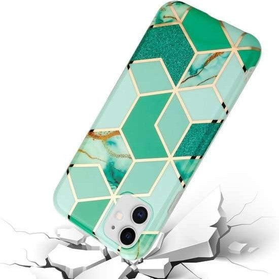 Husa protectie pentru Samsung S20 Plus Soft IMD TPU Marble Geometric Verde