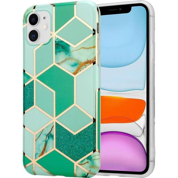 Husa protectie pentru Samsung S20 Ultra Soft IMD TPU Marble Geometric Verde