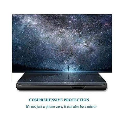 Husa Samsung Galaxy J6 Plus 2018 Kaveny® Flip Cover Oglinda Negru