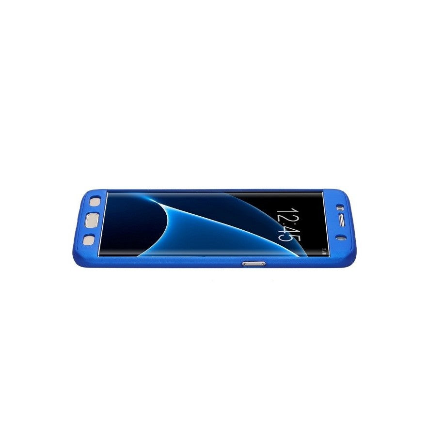 Husa Samsung Galaxy J7 2017 Full Cover 360 Albastru + Folie de protectie