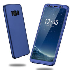 Husa Samsung Galaxy S8 Full Silicone 360 Albastru + Folie de protectie