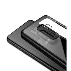 Husa Samsung Galaxy S9 Tpu Transparent cu margini colorate negru