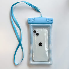 Husa subacvatica Cushion Waterproof Kaveny, Snowproof, Universala, Dungata, cu Snur, pentru telefon sau documente, Bleu