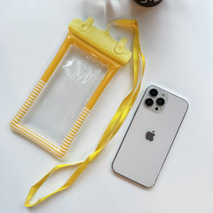 Husa subacvatica Cushion Waterproof Kaveny, Snowproof, Universala, Dungata, cu Snur, pentru telefon sau documente, Galben