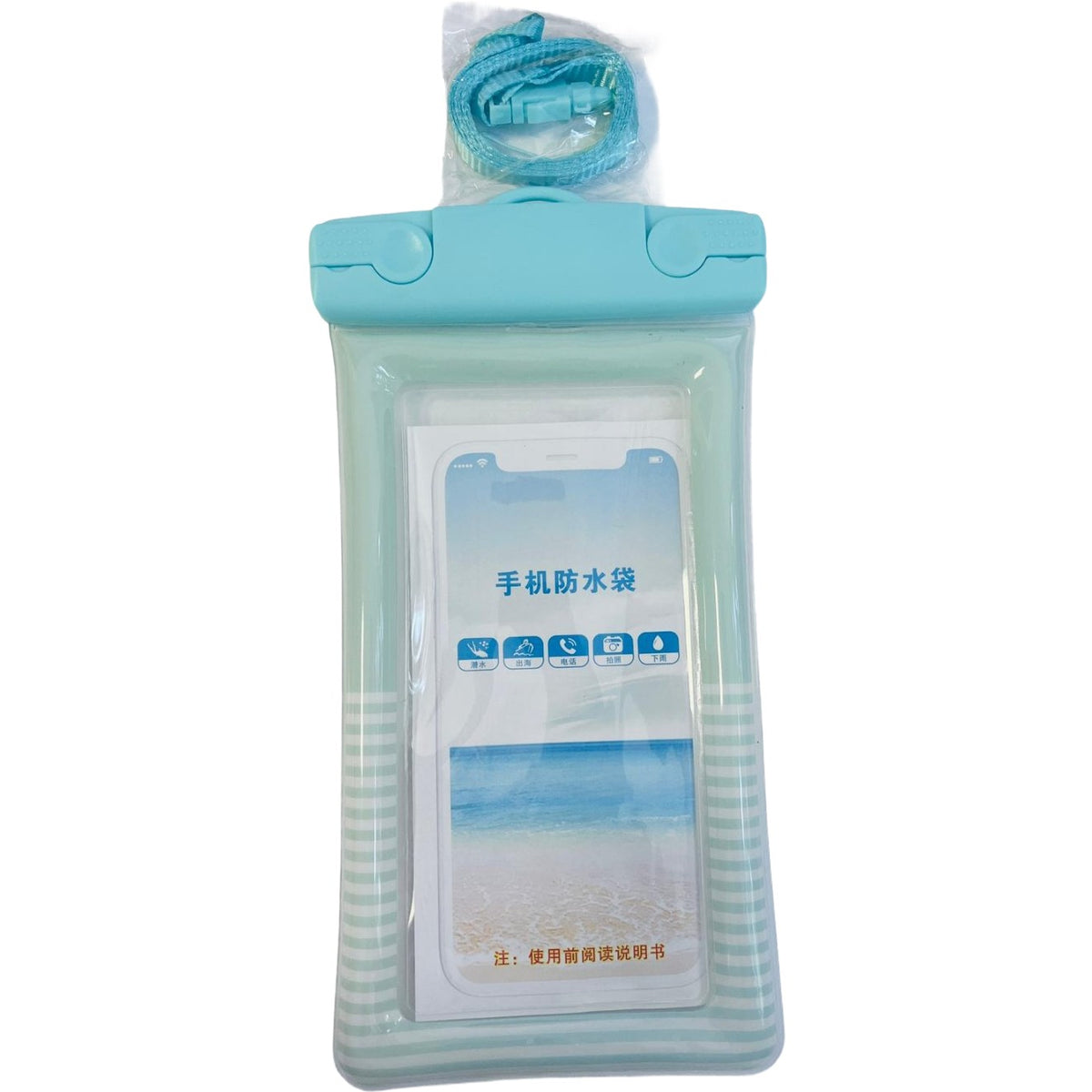 Husa subacvatica Cushion Waterproof Kaveny, Snowproof, Universala, Dungata, cu Snur, pentru telefon sau documente, Verde Menta