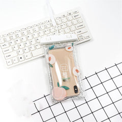 Husa subacvatica Glitter Kids Waterproof Kaveny, Snowproof, Universala, cu Snur, pentru telefon sau documente, Peach, Alb