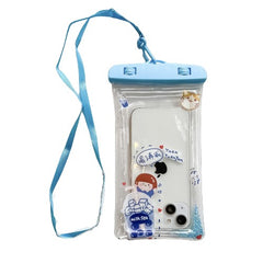Husa subacvatica Glitter Kids Waterproof Kaveny, Snowproof, Universala, cu Snur, pentru telefon sau documente, Tea Girl, Albastru