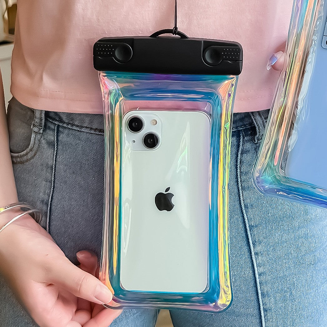 Husa subacvatica Holografica Waterproof Kaveny, Snowproof, Universala, Impermeabila, cu Snur, pentru telefon sau documente, Negru