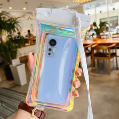 Husa subacvatica Holografica Waterproof Kaveny, Snowproof, Universala, Impermeabila, cu Snur, pentru telefon sau documente, Alb