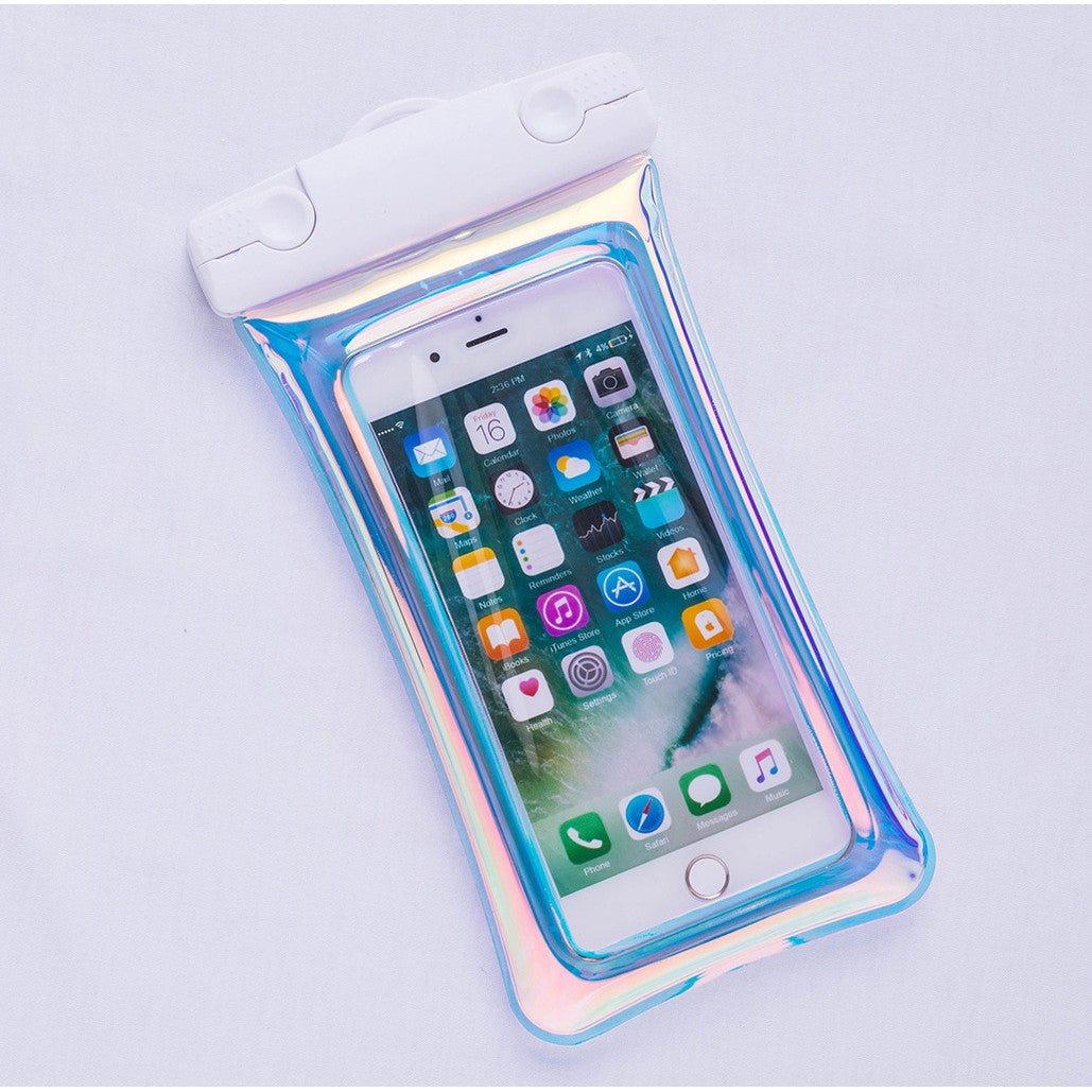 Husa subacvatica Holografica Waterproof Kaveny, Snowproof, Universala, Impermeabila, cu Snur, pentru telefon sau documente, Alb