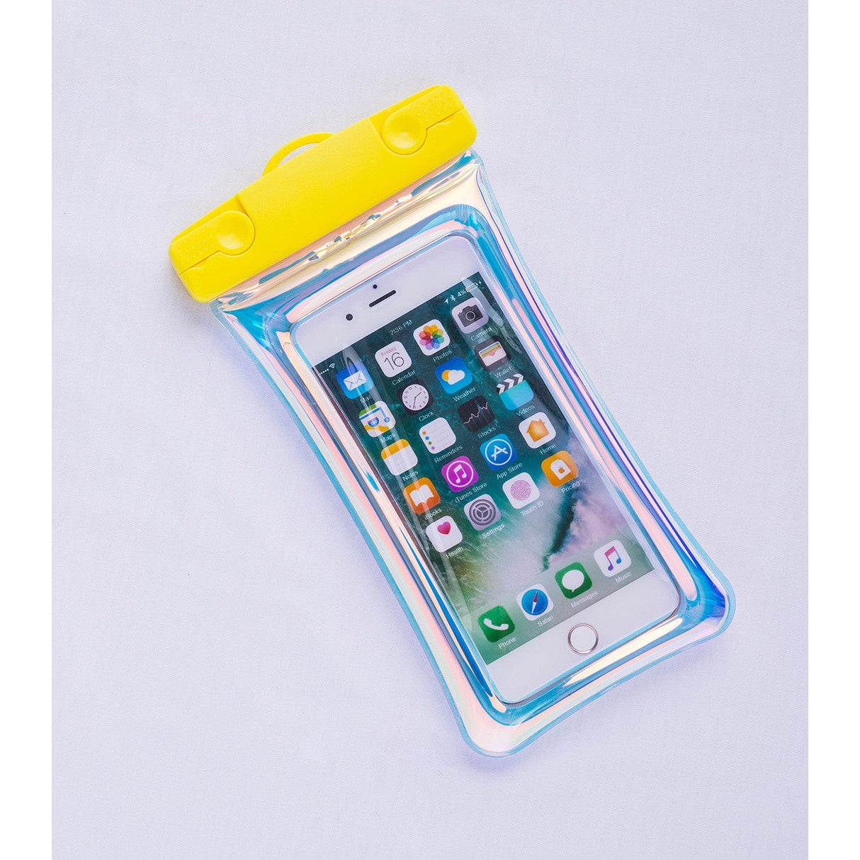 Husa subacvatica Holografica Waterproof Kaveny, Snowproof, Universala, Impermeabila, cu Snur, pentru telefon sau documente, Galben