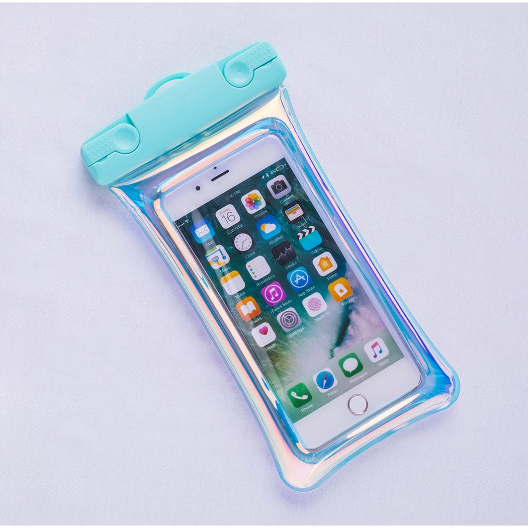 Husa subacvatica Holografica Waterproof Kaveny, Snowproof, Universala, Impermeabila, cu Snur, pentru telefon sau documente, Bleu